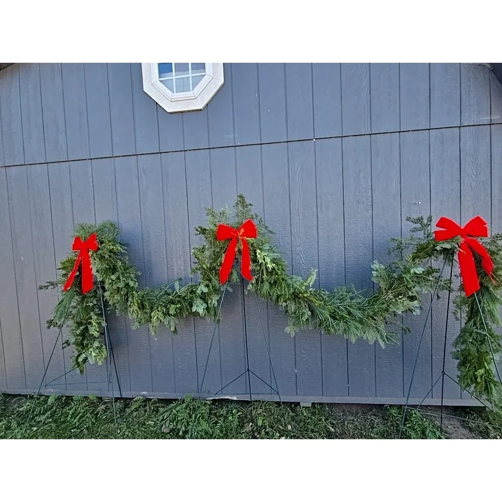 8 FT Christmas‎ Garland Fresh Homemade Balsam Mixed for Outdoor Decoration